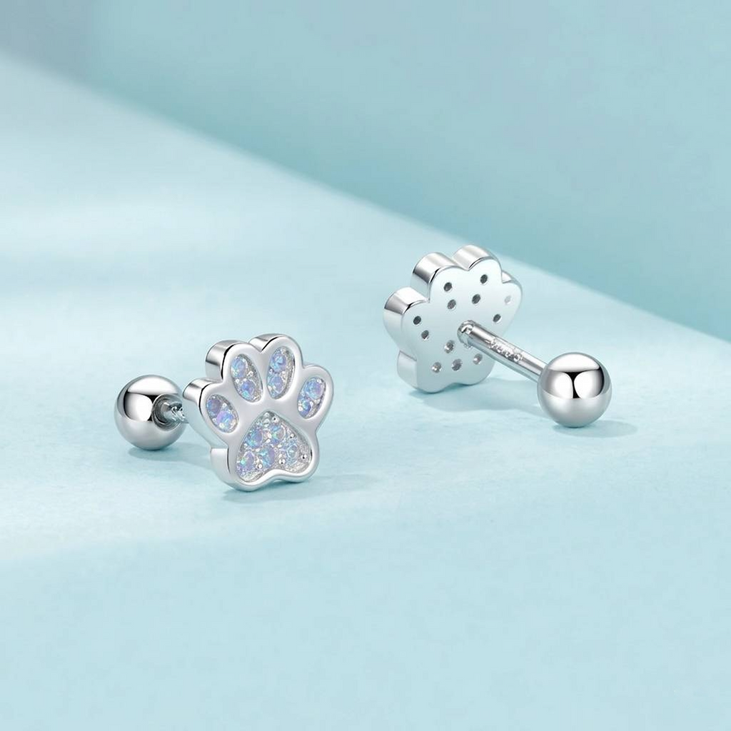 Pawie Ball Back Earrings