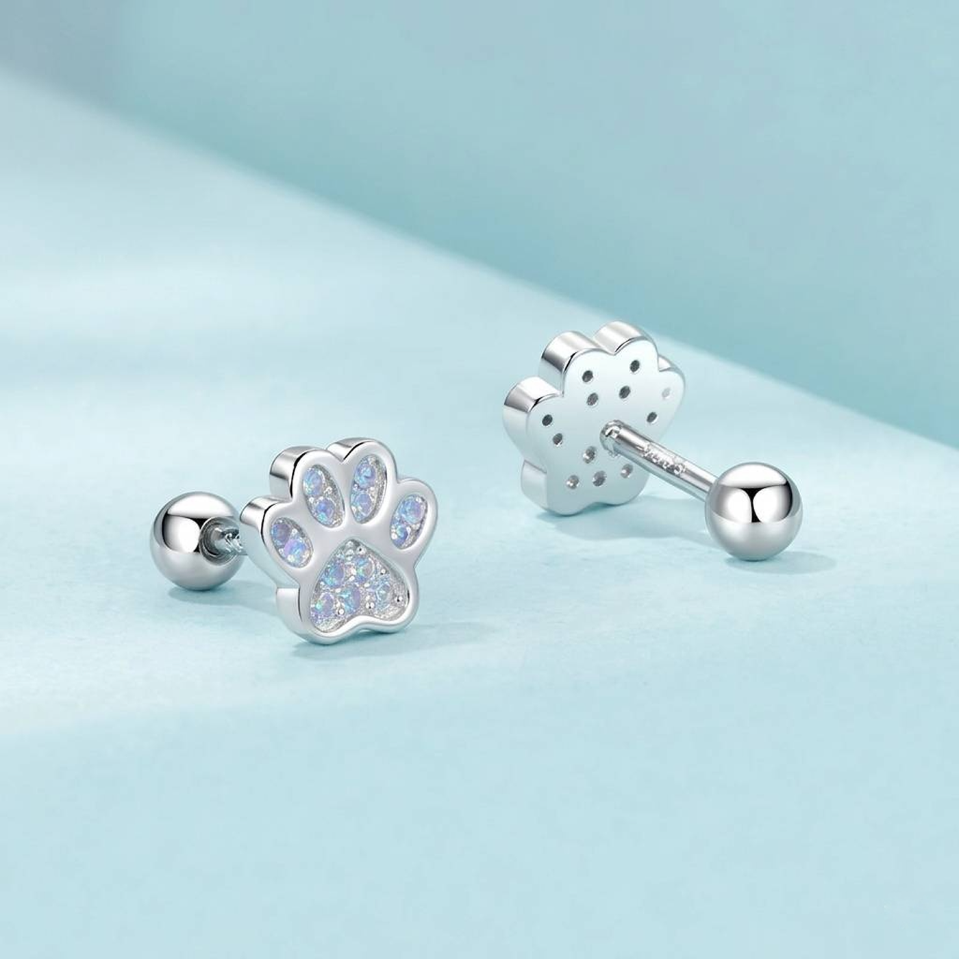 Pawie Ball Back Earrings