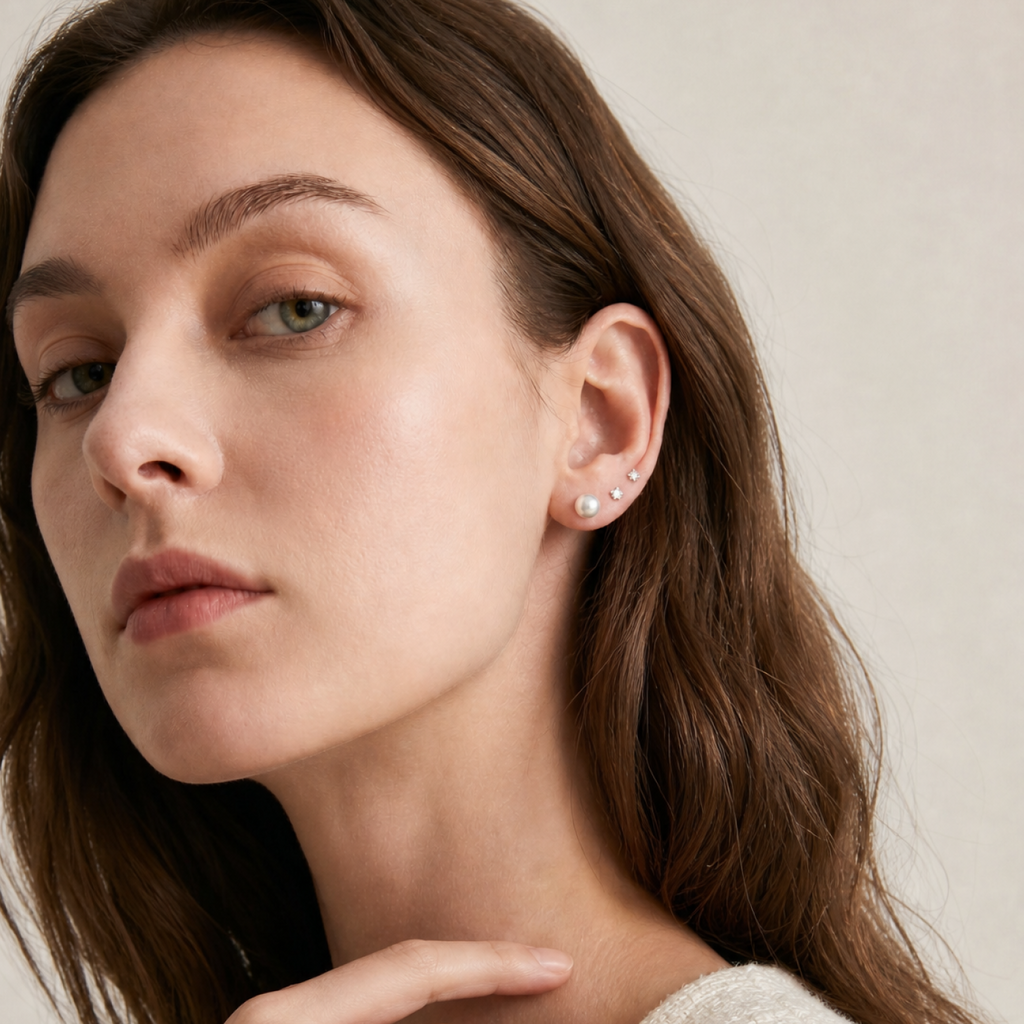 Perla Ball Back Earrings